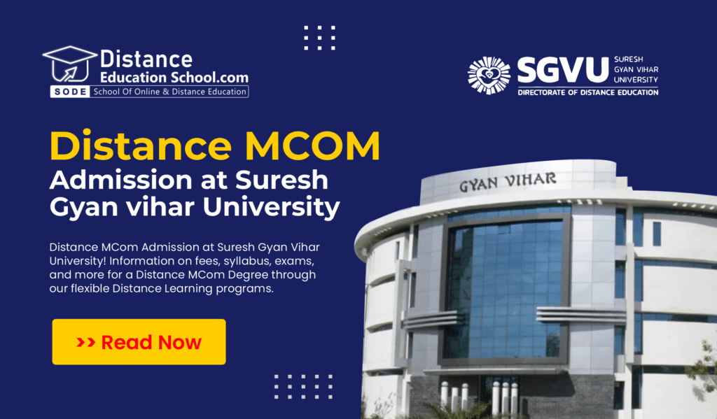 MCOM Admission at SGVU